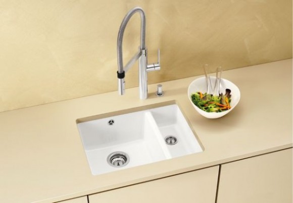 Кухонная мойка Blanco Subline 350/150-U керамика (глянцевый белый) Кухонная мойка Blanco Subline 350/150-U керамика (глянцевый белый)