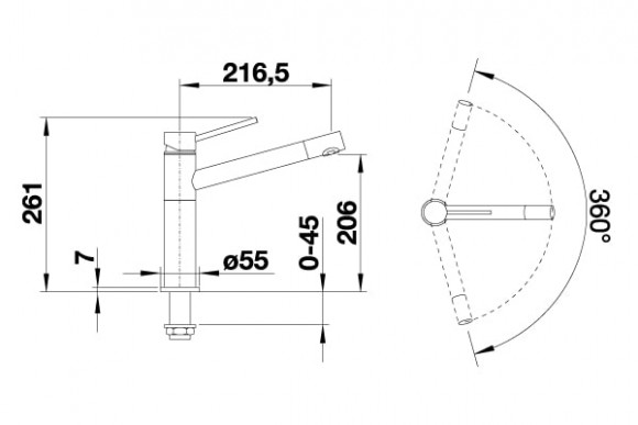 Кухонный смеситель Blanco Alta (хром) Кухонный смеситель Blanco Alta (хром)