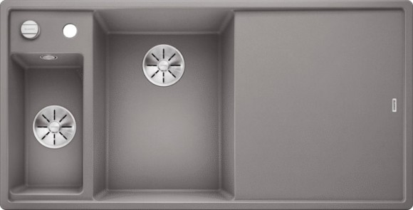 Кухонная мойка Blanco Axia III 6 S-F (алюметаллик, чаша слева, доска стекло, с клапаном-автоматом InFino®)