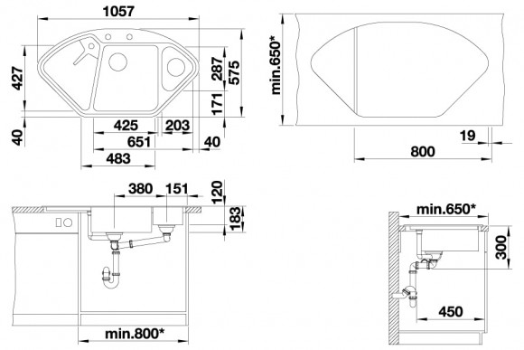 Кухонная мойка Blanco Delta II (жемчужный, с клапаном-автоматом InFino®) Кухонная мойка Blanco Delta II (жемчужный, с клапаном-автоматом InFino®)