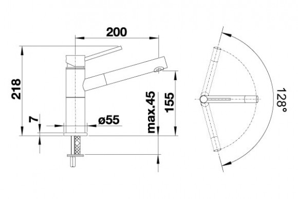 Кухонный смеситель Blanco Alta-S Compact (кофе)