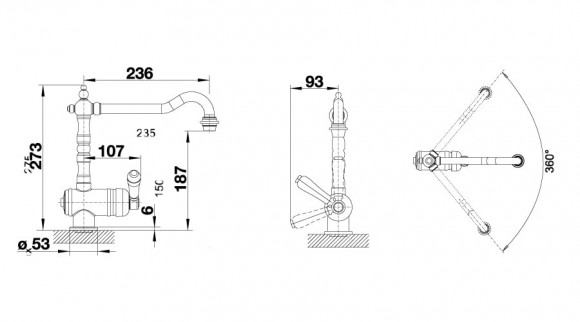 Кухонный смеситель Blanco Tradon (хром) Кухонный смеситель Blanco Tradon (хром)