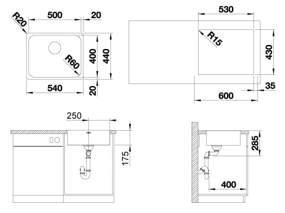 Кухонная мойка Blanco Supra 500-IF (полированная) Кухонная мойка Blanco Supra 500-IF (полированная)