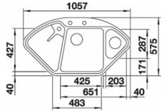 Кухонная мойка Blanco Delta II (темная скала, с клапаном-автоматом InFino®) Кухонная мойка Blanco Delta II (темная скала, с клапаном-автоматом InFino®)