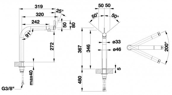 Кухонный смеситель Blanco Vonda (хром)