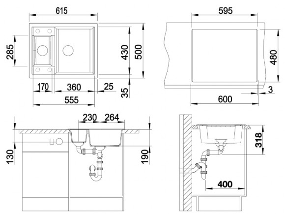 Кухонная мойка Blanco Metra 6 (жасмин, с клапаном-автоматом)