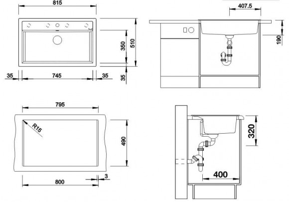 Кухонная мойка Blanco DALAGO 8 (черный) Кухонная мойка Blanco DALAGO 8 (черный)