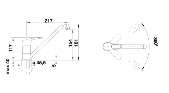 Кухонный смеситель Blanco Wega (антрацит)