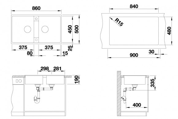 Кухонная мойка Blanco Zia 9 (серый беж) Кухонная мойка Blanco Zia 9 (серый беж)