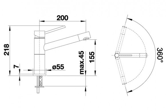 Кухонный смеситель Blanco Alta Compact (алюметаллик) Кухонный смеситель Blanco Alta Compact (алюметаллик)