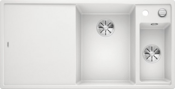 Кухонная мойка Blanco Axia III 6 S-F (белый, чаша справа, доска ясень, с клапаном-автоматом InFino)
