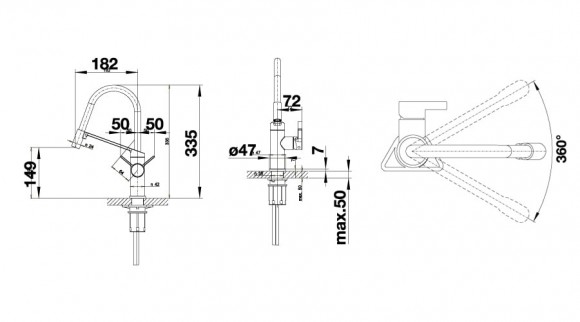 Кухонный смеситель Blanco Viu-S (4 съемных шланга в комплекте) Кухонный смеситель Blanco Viu-S (4 съемных шланга в комплекте)