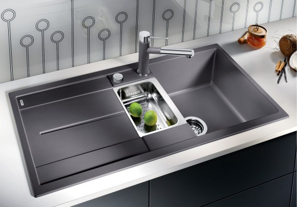 Кухонная мойка Blanco Metra 6 S (темная скала, с клапаном-автоматом)