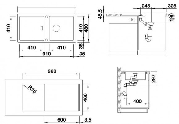 Кухонная мойка Blanco ADON XL 6 S (кофе) Кухонная мойка Blanco ADON XL 6 S (кофе)