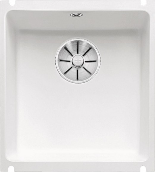Кухонная мойка Blanco Subline 375-U керамика (глянцевый белый, с отводной арматурой InFino®)