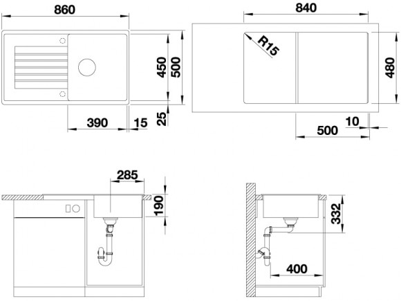Кухонная мойка Blanco Zia 5 S (антрацит) Кухонная мойка Blanco Zia 5 S (антрацит)