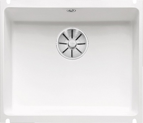 Кухонная мойка Blanco Subline 500-U керамика (глянцевый белый, с отводной арматурой InFino®)