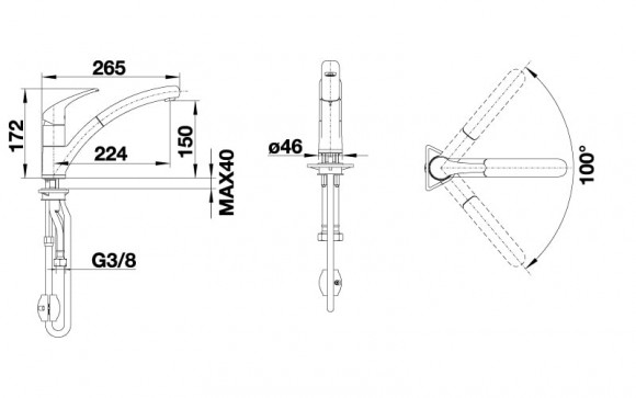 Кухонный смеситель Blanco Bravon-S (хром) Кухонный смеситель Blanco Bravon-S (хром)