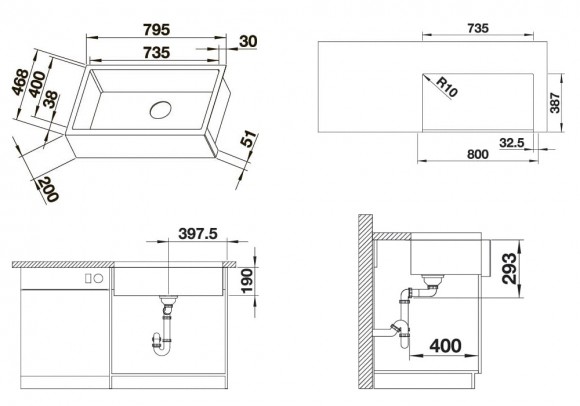 Кухонная мойка Blanco Chronos XL 8-U (зеркальная полировка) Кухонная мойка Blanco Chronos XL 8-U (зеркальная полировка)