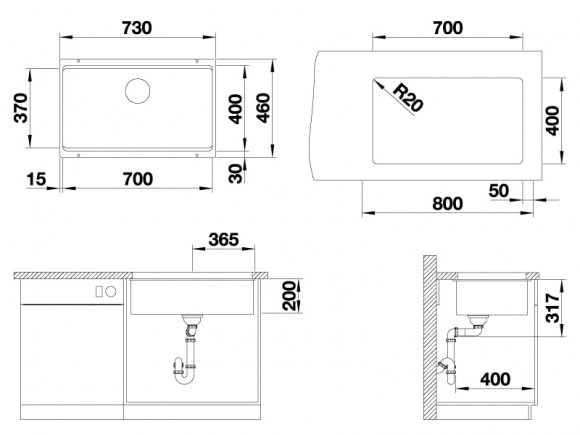Кухонная мойка Blanco Etagon 700-U (кофе, с отводной арматурой InFino®) Кухонная мойка Blanco Etagon 700-U (кофе, с отводной арматурой InFino®)