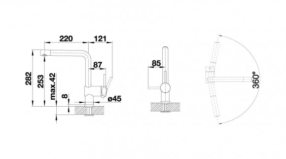 Кухонный смеситель Blanco Linus (матовый черный) Кухонный смеситель Blanco Linus (матовый черный)