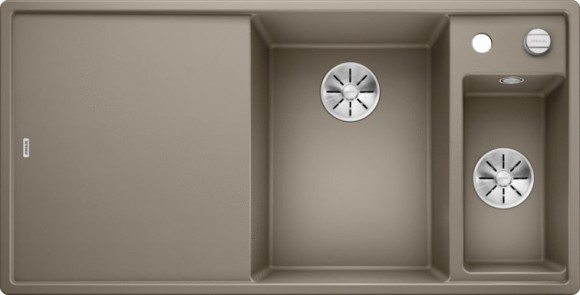 Кухонная мойка Blanco Axia III 6 S (серый беж, правая, доска стекло, с клапаном-автоматом InFino)