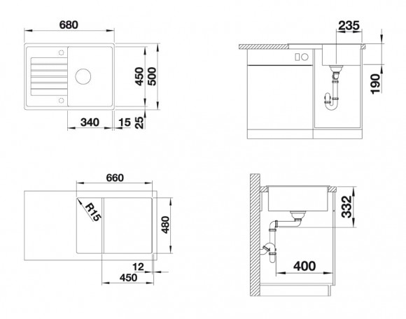 Кухонная мойка Blanco Zia 45 S Compact (жемчужный) Кухонная мойка Blanco Zia 45 S Compact (жемчужный)