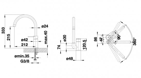 Кухонный смеситель Blanco Jeta (темная скала) Кухонный смеситель Blanco Jeta (темная скала)