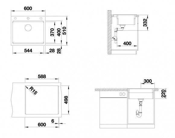Кухонная мойка Blanco ETAGON 6 Black Edition (черный) Кухонная мойка Blanco ETAGON 6 Black Edition (черный)