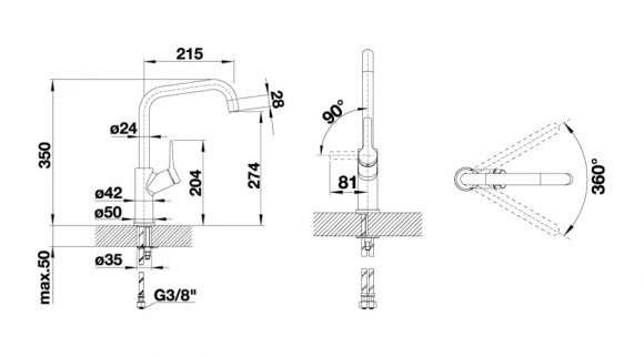Кухонный смеситель Blanco Jurena (хром) Кухонный смеситель Blanco Jurena (хром)