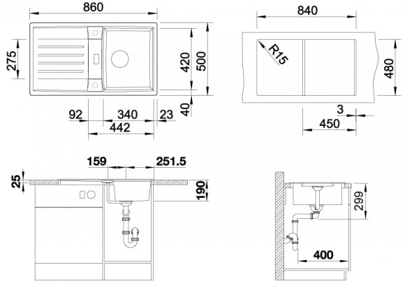 Кухонная мойка Blanco Lexa 45 S (антрацит) Кухонная мойка Blanco Lexa 45 S (антрацит)