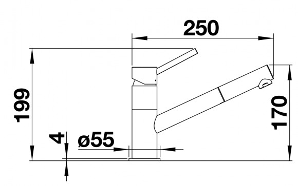 Кухонный смеситель Blanco Kano-S (хром) Кухонный смеситель Blanco Kano-S (хром)