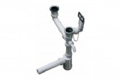 Отводная арматура двойная 1 1/2" Blanco с переливом и сифоном 137979 Отводная арматура двойная 1 1/2" Blanco с переливом и сифоном 137979
