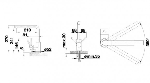 Кухонный смеситель Blanco Mila (хром) Кухонный смеситель Blanco Mila (хром)