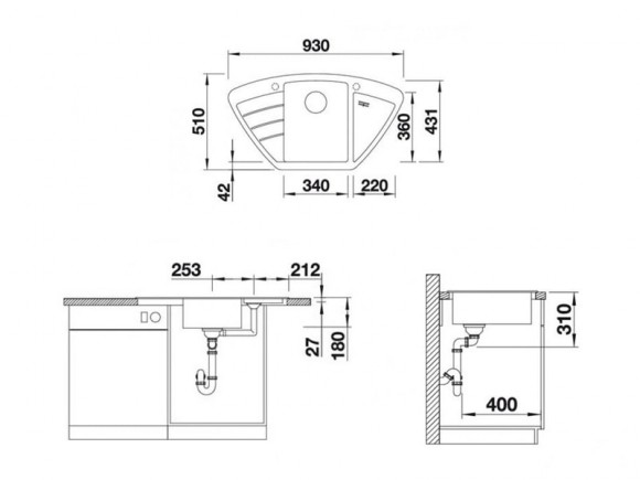 Кухонная мойка Blanco Zia 9 E (антрацит) Кухонная мойка Blanco Zia 9 E (антрацит)