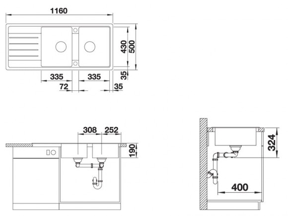 Кухонная мойка Blanco LEGRA 8S (черный) Кухонная мойка Blanco LEGRA 8S (черный)