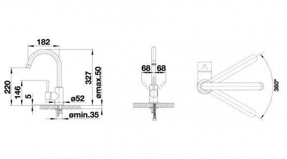 Кухонный смеситель Blanco Mida (жасмин)