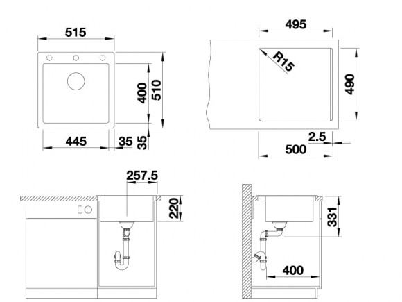 Кухонная мойка Blanco Pleon 5 (антрацит) Кухонная мойка Blanco Pleon 5 (антрацит)