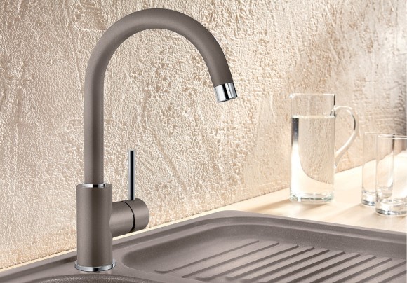 Кухонный смеситель Blanco Mida (серый беж) Кухонный смеситель Blanco Mida (серый беж)