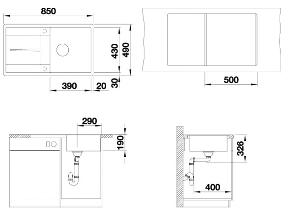 Кухонная мойка Blanco METRA 5 S-F (черный)