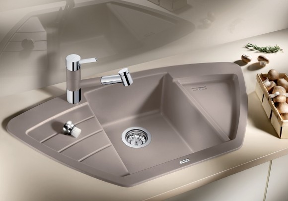Кухонная мойка Blanco Zia 9 E (серый беж) Кухонная мойка Blanco Zia 9 E (серый беж)