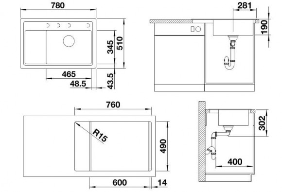 Кухонная мойка Blanco ZENAR XL 6S Compact (черный, чаша справа, доска стекло) Кухонная мойка Blanco ZENAR XL 6S Compact (черный, чаша справа, доска стекло)