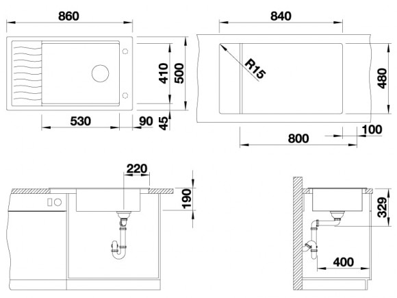 Кухонная мойка Blanco Elon XL 8 S (серый беж, с отводной арматурой InFino®) Кухонная мойка Blanco Elon XL 8 S (серый беж, с отводной арматурой InFino®)