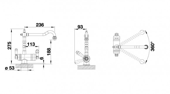 Кухонный смеситель Blanco Sora (полированная латунь) Кухонный смеситель Blanco Sora (полированная латунь)