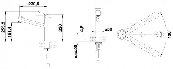 Кухонный смеситель Blanco Ambis-S (нержавеющая сталь)