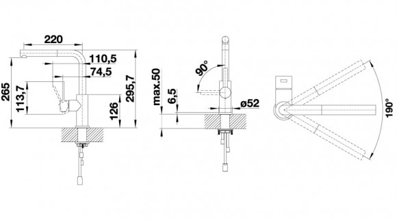 Кухонный смеситель Blanco Lanora-S (нержавеющая сталь) Кухонный смеситель Blanco Lanora-S (нержавеющая сталь)