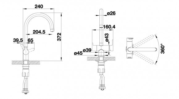 Кухонный смеситель Blanco TRIMA (белый)