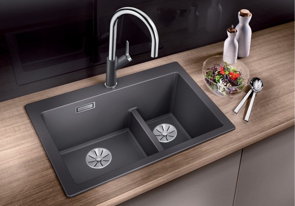 Кухонная мойка Blanco Pleon 6 Split (темная скала)