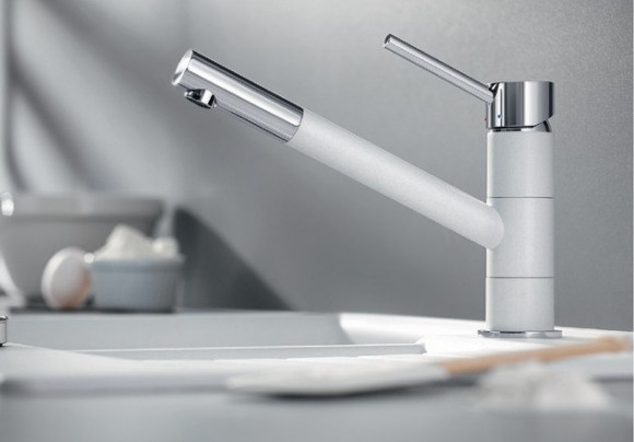 Кухонный смеситель Blanco Kano (белый/хром) Кухонный смеситель Blanco Kano (белый/хром)