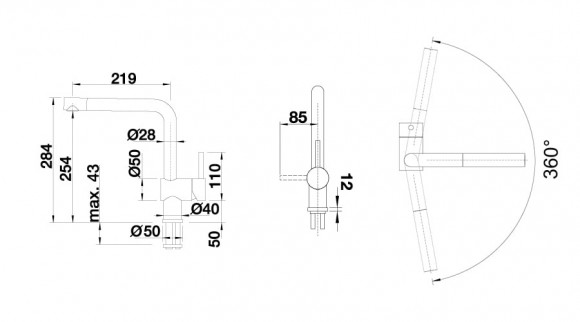 Кухонный смеситель Blanco Linus-F (хром) Кухонный смеситель Blanco Linus-F (хром)